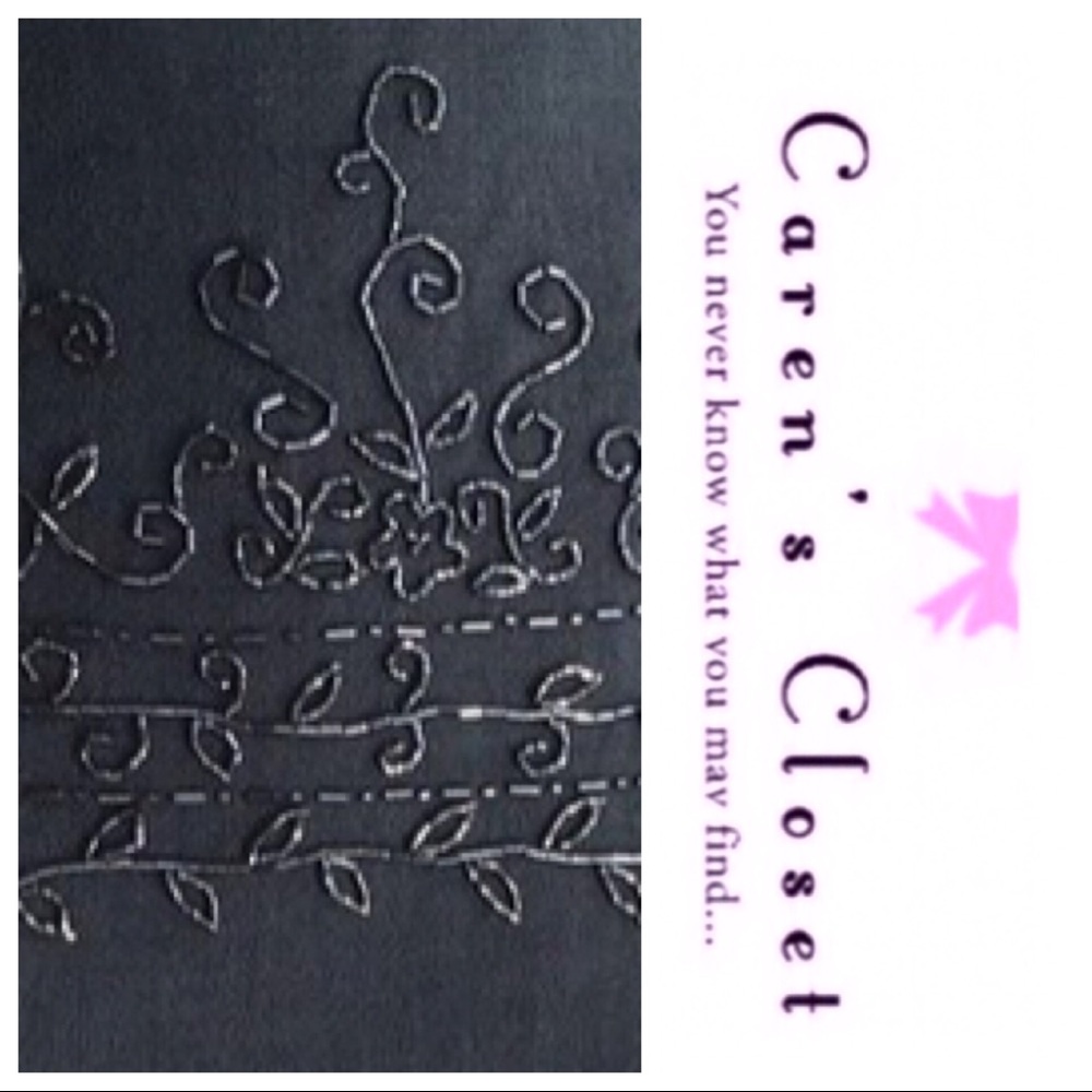 David Meister Charcoal Gray Beaded Pencil Skirt - Picture 3 of 3